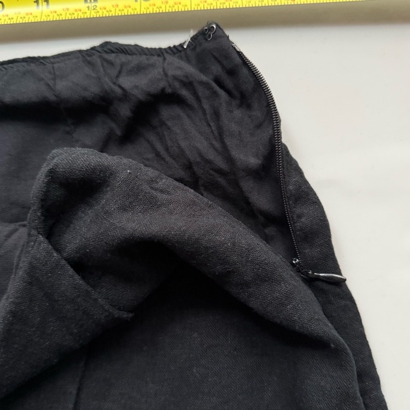 Abercrombie & Fitch Scarlett Linen Blend Wrap Mini Skort Skirt Black Medium - Picture 11 of 12